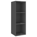 vidaXL Ensemble de meuble TV 3 Pièces Gris brillant Aggloméré