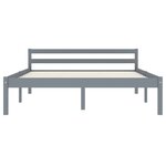 vidaXL Cadre de lit Gris Bois de pin massif 120 x 200 cm