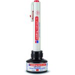 Marqueur permanent rétractable pointe ogive 1 5/3mm rechargeable rouge x 10 edding