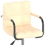 vidaXL Chaises pivotantes à manger lot de 2 crème velours