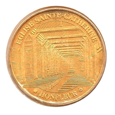 Mini médaille monnaie de paris 2009 - eglise sainte-catherine de honfleur