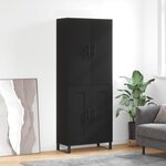 vidaXL Buffet haut Noir 69 5x34x180 cm Bois d'ingénierie
