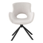 Chaise de salle à manger pivotante en tissu blanc