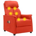 vidaXL Fauteuil de massage électrique Rouge Similicuir