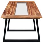 vidaXL Table de salle à manger 180x90x75 cm Bois d'acacia et verre