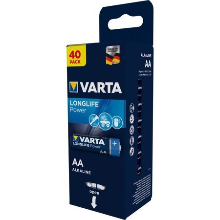 Varta pack de 40 piles alcalines longlife aa (lr06) 1 5v