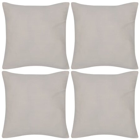 vidaXL Housses de coussin 4 Pièces Coton Beige 50x50 cm