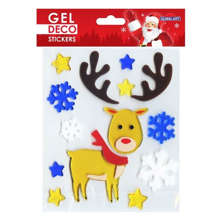 Stickers gel Noël pour fenêtre - Renne de Noël