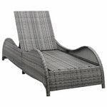 vidaXL Chaise longue avec coussin Résine tressée Anthracite