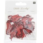 36 Confettis en bois - fruits de mer - rouge