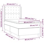 vidaXL Lit à sommier tapissier avec matelas Cappuccino 80x200 cm