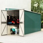 vidaXL Abri de jardin mural Vert 118x382x178 cm Acier galvanisé