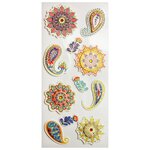 Autocollants en relief à paillettes - Mandalas floraux