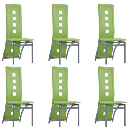 vidaXL Chaises à manger lot de 6 vert similicuir