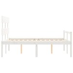 vidaXL Cadre de lit avec tête de lit blanc 140x200 cm bois massif