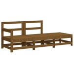 vidaXL Salon de jardin 3 Pièces avec coussins marron miel bois massif