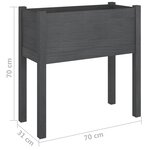 vidaXL Jardinière Gris 70x31x70 cm Bois de pin massif
