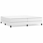 vidaXL Lit à sommier tapissier avec matelas Blanc 200x200cm Similicuir