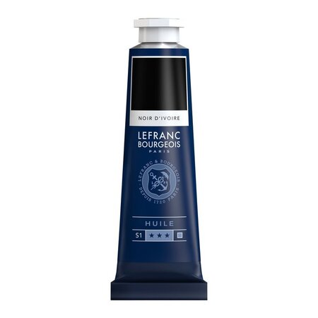 Peinture à l'huile en tube noir d'ivoire 40ml - lefranc & bourgeois