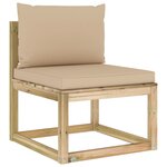 vidaXL Salon de jardin 8 Pièces avec coussins bois de pin imprégné
