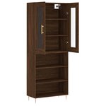 vidaXL Buffet haut Chêne marron 69 5x34x180 cm Bois d'ingénierie