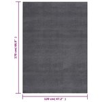 vidaXL Tapis shaggy doux lavable 120x170 cm Antidérapant Anthracite