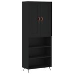 vidaXL Buffet haut Noir 69 5x34x180 cm Bois d'ingénierie