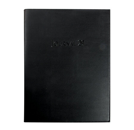 Agenda Journalier Journal 29/1 Barbara piqûre sellier répertoire 297x210 mm Noir EXACOMPTA
