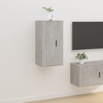 vidaXL Meuble TV mural Gris béton 40x34 5x80 cm