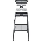 SEVERIN PG8563 Barbecue sur pieds électrique - 2200W - Gril en fonte d'aluminium - Bac a eau réducteur de fumée et d'odeurs - Noir