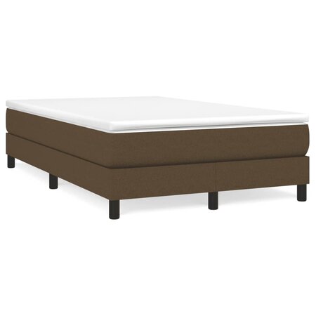 vidaXL Lit à sommier tapissier avec matelas Marron foncé 120x200 cm