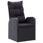 vidaXL Ensemble de salle à manger de jardin avec coussins 5 Pièces Noir