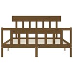 vidaXL Cadre de lit tête de lit marron miel King Size bois massif
