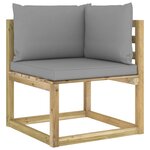 vidaXL Salon de jardin 9 Pièces avec coussins bois de pin imprégné