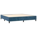 vidaXL Lit à sommier tapissier et matelas Bleu foncé 200x200cm Velours