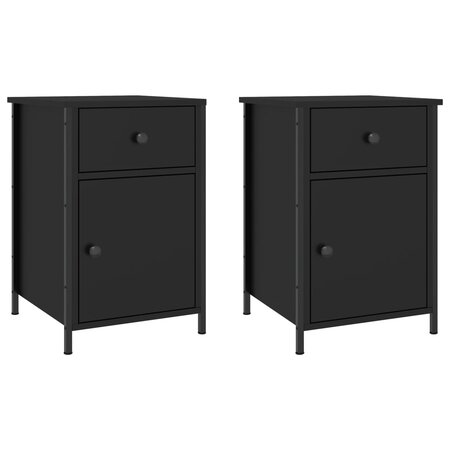 vidaXL Tables de chevet 2 Pièces noir 40x42x60 cm bois d'ingénierie