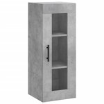 vidaXL Buffet haut Gris béton 34 5x34x180 cm Bois d'ingénierie
