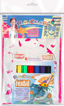 Gouache pour textile Playcolor 6 Pièces + Pochoirs Fille