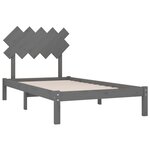 vidaXL Cadre de lit Gris 100x200 cm Bois massif