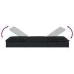 vidaXL Chaise longue à 2 places avec coussins noir résine tressée