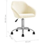 vidaXL Chaises pivotantes à manger lot de 2 crème tissu