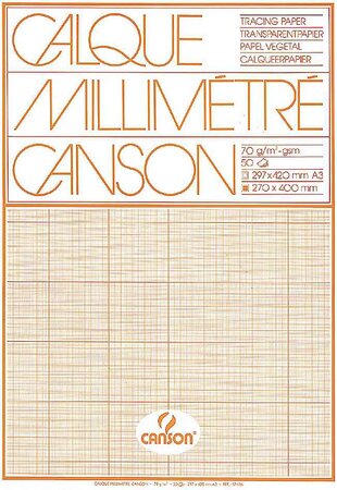 Pack 50 feuilles Calque Millimétré 650x500 mm 100 g CANSON