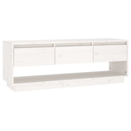 vidaXL Meuble TV Blanc 110 5x34x40 cm Bois de pin massif