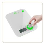 LITTLE BALANCE 8198 Kinetic Flower, Balance de cuisine sans pile, Rechargeable par son bouton Little Balance, 5 kg / 1 g, Blanc