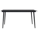 vidaXL Mobilier à dîner d'extérieur 9 Pièces Corde en coton et acier Noir