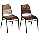 vidaXL Chaises à manger lot de 2 bois de récupération solide