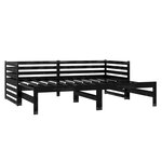 vidaXL Lit coulissant Noir Bois de pin massif 2x(90x200) cm