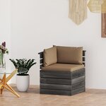 vidaXL Canapé d'angle palette de jardin avec coussins Bois de pin