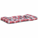 vidaXL Coussins de palette 2 Pièces motif à carreaux rouge tissu