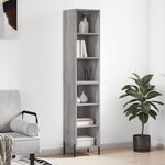 vidaXL Buffet haut Sonoma gris 34 5x32 5x180 cm Bois d'ingénierie
